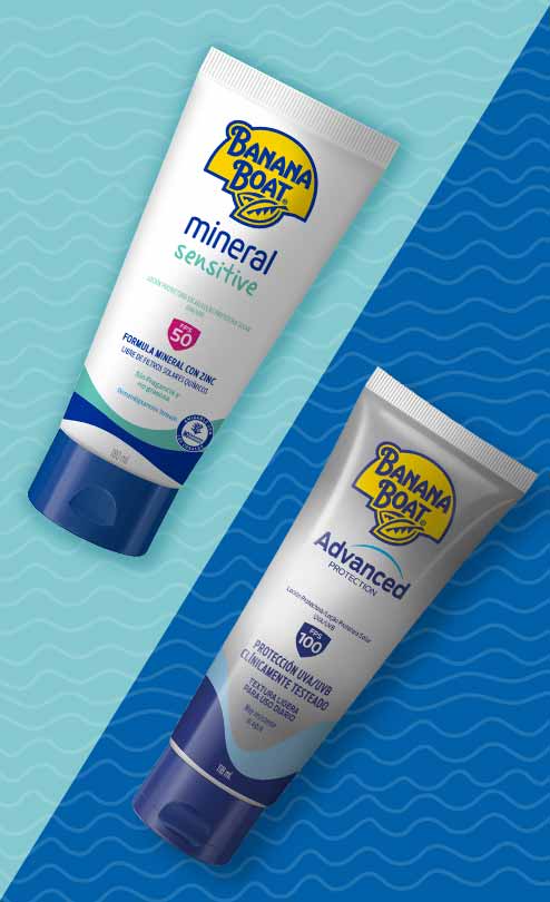 Mantén tu piel protegida con Banana Boat Mineral Sensitive y Advance Protection, y comparte la alegría de tus actividades preferidas al aire libre en compañía de tu familia.